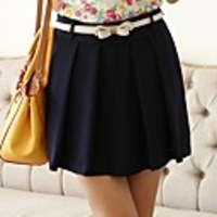 Weila Frauen Solid Color Short-Chiffon-Kleid mit Gürtel