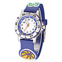 Weili 3D-Muster des Basketball-Schülersport Quarz-Armbanduhr