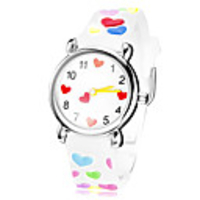Weili Environmental Bunte Herz-Muster-Quarz-Armbanduhr