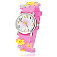 Weili netter Blumenmuster-Quarz-Armbanduhr