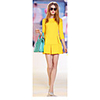Weiman Big Size Fashion Schlank Sichern Kleid (Gelb)