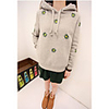Weiman Daisy gestickte Dick Zerkratzt Velvet Hoodies (hellgrau)