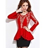 Weiman Damen nehmen Enge Langarm-Backing Kleid (rot)