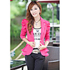 Weiman Eine Schnalle Casual Langarm-Slim-Blazer (Fuchsia)