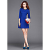 Weiman Fashion Pure Color Schlank Backing Kleid (Royal Blue)