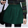 Weiman Fashion Wilde Wolle High Waist Faltenröcke (Grün)