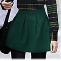 Weiman Fashion Wilde Wolle High Waist Faltenröcke (Grün)