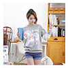 Weiman Lace Stitching Cartoon gedrucktes beiläufiges Hoodies (Gray)