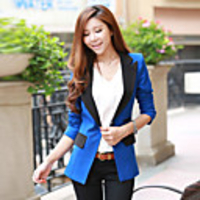Weiman Langarm-Slim Color Stitching Blazer (dunkelblau)