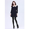 Weiman Langarm-Wolle Schlank Backing Kleid (Marine-Blau)