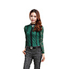 Weiman Mode Diamant-Kragen-Spitze Schlank Backing Shirt (Grün)