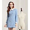 Weiman Mode Revers Langarm-Kleid Backing