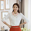 Weiman Ol Schlank Langarm-Chiffon-Spitze-Träger-Shirt (weiß)