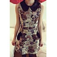 Weiman Puppe-Kragen-Bär Gedruckt Wolle Trägerkleid