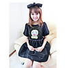 Weiman Puppe Printed Perlen Kleid (Schwarz)
