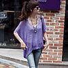 Weiman Pure Color Hohl Lockere Mode Strickwaren (lila)
