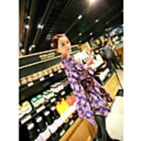 Weiman Retro-Volant Printed Chiffon-Kleid
