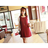 Weiman Schlank Schlank Taillierte Stitching Kleid (Wein)