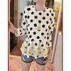 Weiman Spitze-Chiffon-Stitching Schlank Langarm-Backing Kleid (weiß)