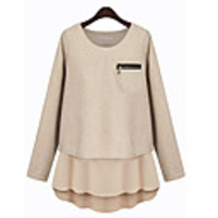 Weimeijia Asymmetrische Fake-Two-Piece Loose Fit Strick-Shirt