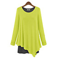Weimeijia Asymmetrische Fake-Two-Piece Lose Langarm Kleid