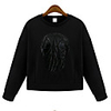 WeiMeiJia Damenmode Baumwolle mit kurzen Abschnitt Tops (Schwarz)