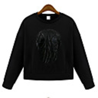 WeiMeiJia Damenmode Baumwolle mit kurzen Abschnitt Tops (Schwarz)