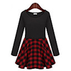 WeiMeiJia Damenmode Überprüfen Taille Splice Kleid (Screen Color)