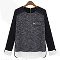 WeiMeiJia Damenmode Chiffon Splice verdicken Strickjacke (Screen Color)