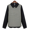 WeiMeiJia Damenmode Revers Knitting prüfen Tops (Screen Color)