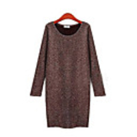 WeiMeiJia Damenmode Runde Kragen,  figurbetontes Kleid Tweed (Screen Color)