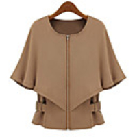 WeiMeiJia Damenmode Schal Stil 1/2 Sleeve Coat (Camel)