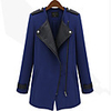 WeiMeiJia Damenmode Schlank Zipper langer Abschnitt Coat (Royal Blue)