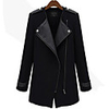 WeiMeiJia Damenmode Schlank Zipper langer Abschnitt Coat (Schwarz)