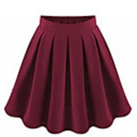 WeiMeiJia Damenmode Solid Color Tweed-Rock (Wein)