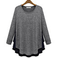 WeiMeiJia Damenmode Splice Chiffon-T-Shirt (Screen Color)