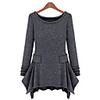 WeiMeiJia Damenmode Stricken Schlank Taille Kleid (dunkelgrau)