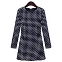 WeiMeiJia Damenmode Stripes dünne Taillen-Kleid (Screen Color)