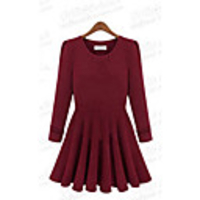Weimeijia Dickes Strick Kleid grundiert