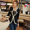 WeiMeiJia Frauen Casual Slim-Bann-Farben-Klage-Blazer (Schwarz)