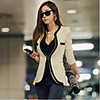 WeiMeiJia Frauen Casual Slim-Bann-Farben-Klage-Blazer (weiß)
