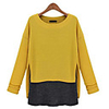 WeiMeiJia Frauen lange Abschnitt Flase Zweiteiler Bottom Tops (Gelb)
