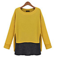 WeiMeiJia Frauen lange Abschnitt Flase Zweiteiler Bottom Tops (Gelb)