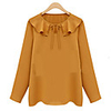 WeiMeiJia Frauen Round Kragen Rüschen Chiffon-Oberteile (Screen Color)