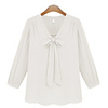 WeiMeiJia Frauen Schöne Sexy V-Ausschnitt Chiffon-Shirt (weiß)