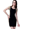 WeiMeiJia Frauen Sexy Beruf Kurzarm,  figurbetontes Kleid (Schwarz)