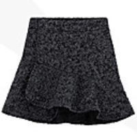 Weimeijia High Waist Tweed Short Skirt (Grau)