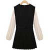 Weimeijia Langarm-Plissee-Kleid