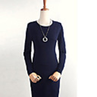 Weimeijia Long Sleeve Slim-Kleid grundiert