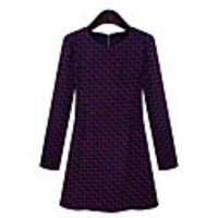 Weimeijia Muster geformt Taille Kleid prüfen (Red)